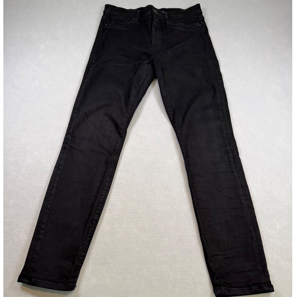 Hudson Los Angeles Women 28 Black Skinny Jeans Mid Rise Stretch Denim Pants